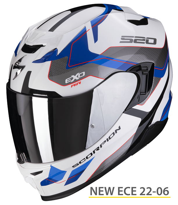 Casco integrale Scorpion Exo 520 evo Elan SILVER BLU fullface helmet casque