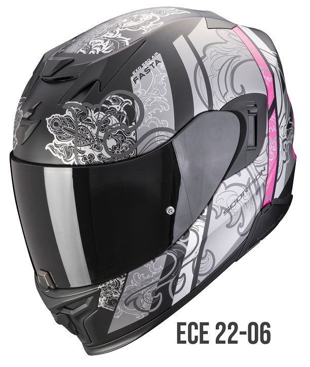 Casco integrale donna Scorpion Exo 520 evo FASTA ROSA BLACK SILVER PINK LADY WOMAN fullface helmet casque