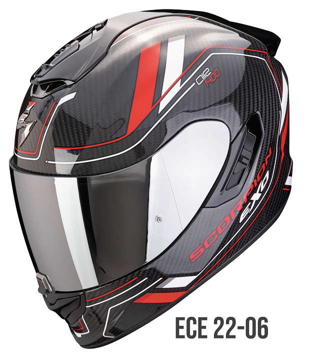 Casco integrale carbonio moto Scorpion Exo 1400 EVO 2 Carbon MIRAGE ROSSO RED helmet casque