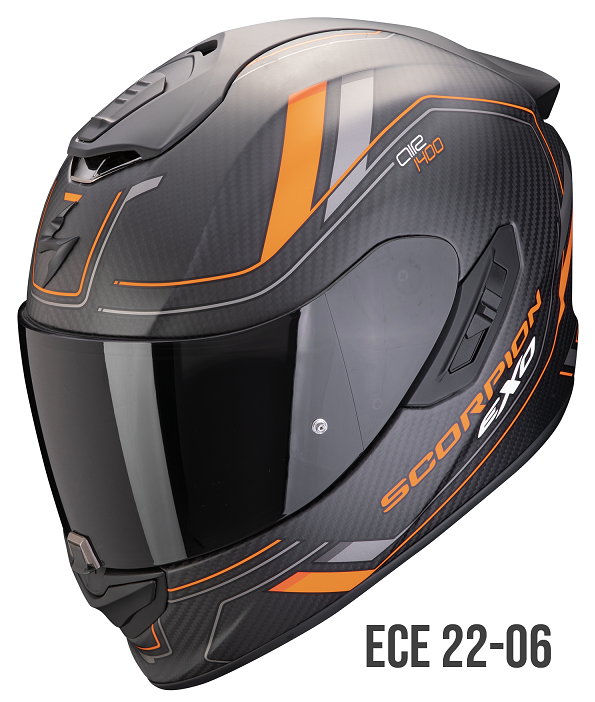 Casco integrale carbonio moto Scorpion Exo 1400 EVO 2 Carbon MIRAGE ARANCIONE ORANGE helmet casque