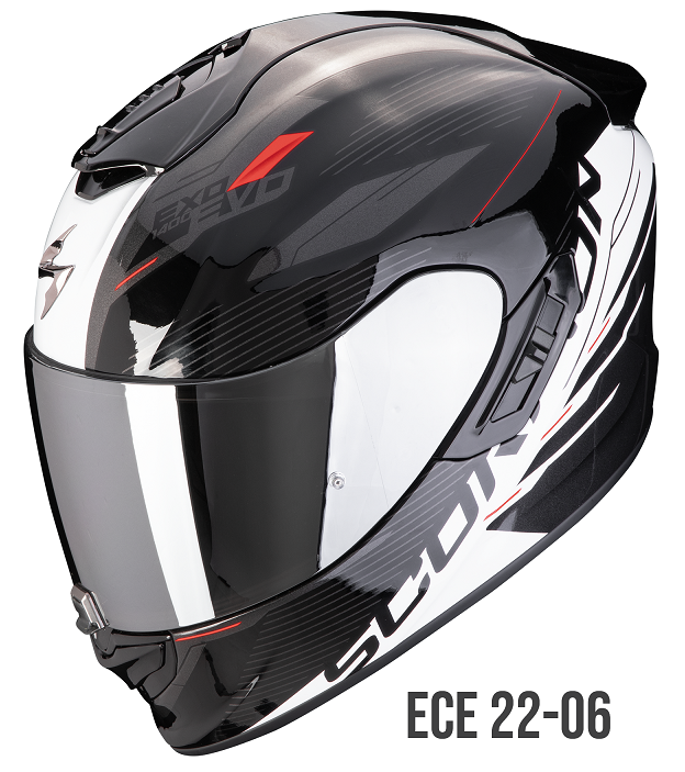 Casco integrale FIBRA moto Scorpion Exo 1400 EVO 2 LUMA BIANCO WHITE helmet casque
