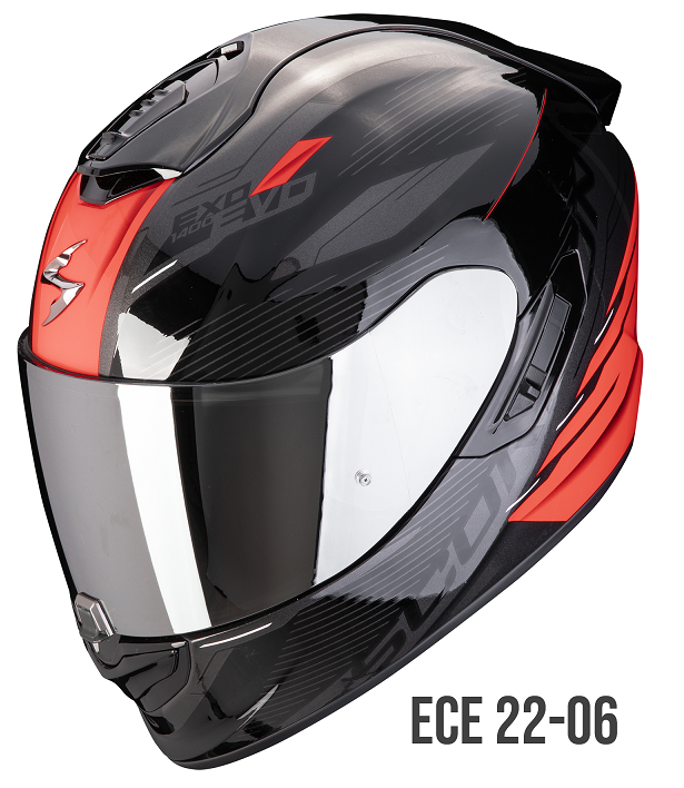 Casco integrale FIBRA moto Scorpion Exo 1400 EVO 2 LUMA ROSSO RED helmet casque