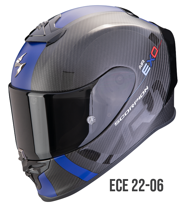 Casco integrale moto fibra carbonio Scorpion Exo R1 EVO Carbon MG BLU helmet casque
