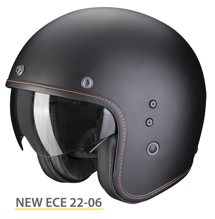 Casco jet Scorpion Exo BELFAST NERO OPACO BLACK MATT vintage scrambler retro custom city helmet casque