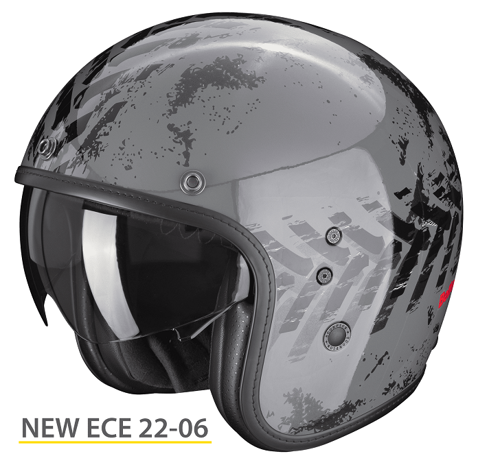 Casco jet Scorpion Exo BELFAST EVO NEVADA GRIGIO NERO GREY BLACK vintage scrambler retro custom city helmet casque