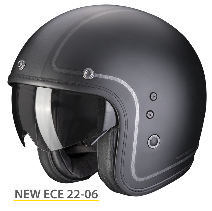 Casco jet Scorpion Exo BELFAST EVO RETROL NERO OPACO BLACK MATT vintage scrambler retro custom city helmet casque
