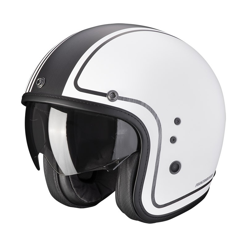 Casco jet Scorpion Exo BELFAST EVO RETROL BIANCO WHITE vintage scrambler retro custom city helmet casque