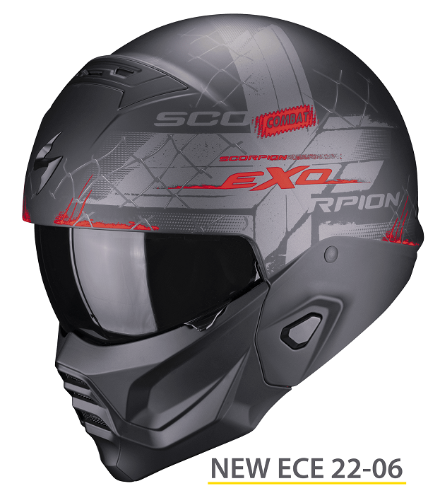Casco integrale fibra vintage SCORPION EXO COMBAT 2 XENON ROSSO RED naked scrambler fiber Helmet casque