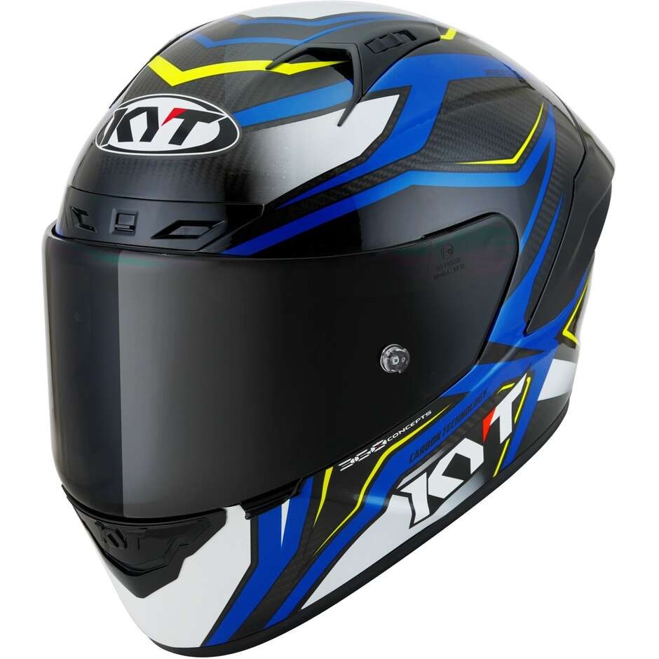 Casco integrale KYT NZ RACE Carbon Stride Blue White helmet