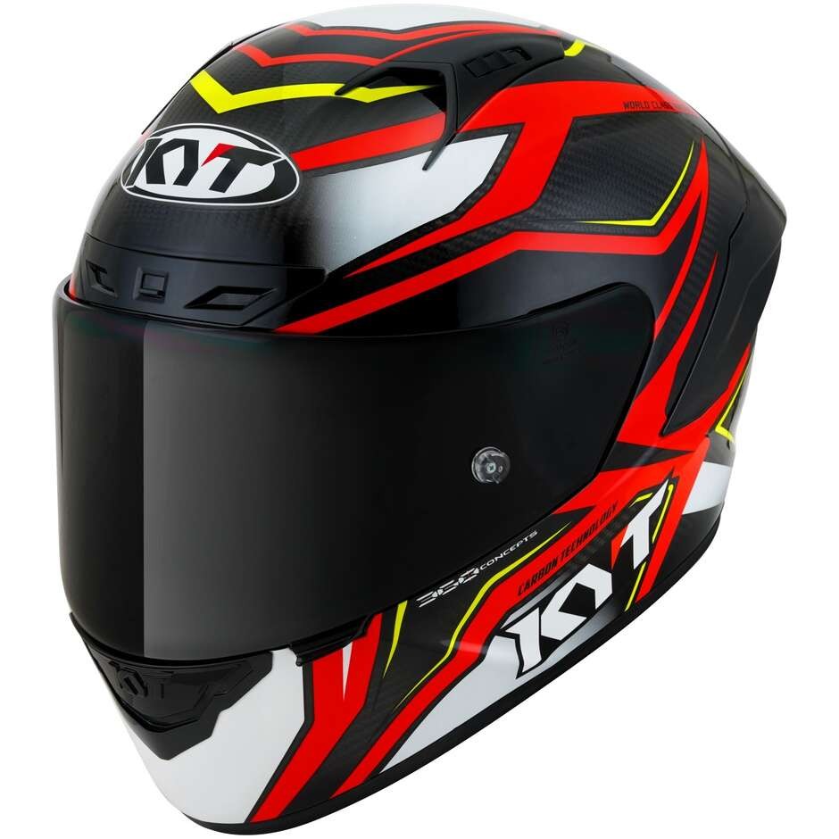 Casco integrale KYT NZ RACE Carbon Stride Red White helmet