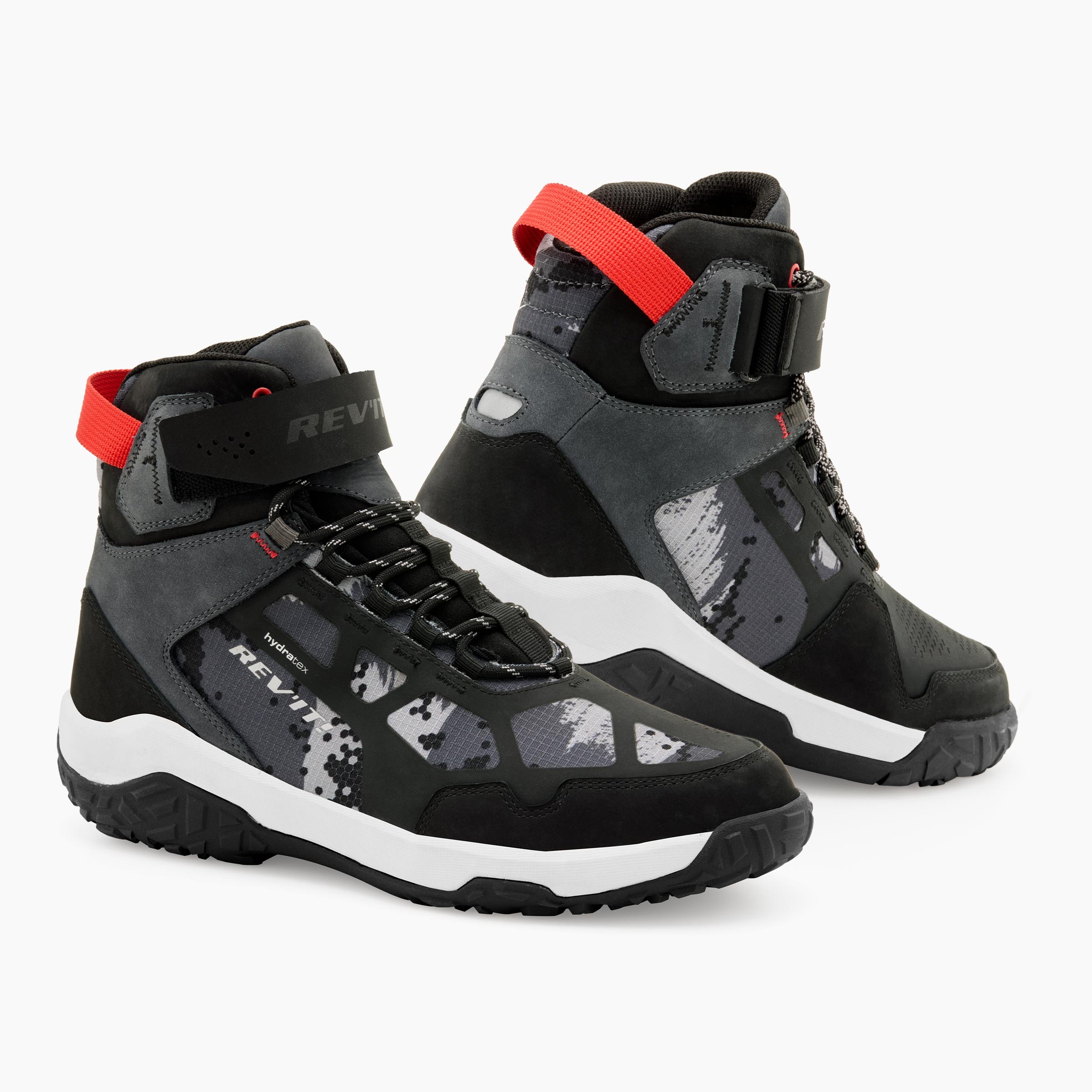 Scarpe moto impermeabili Rev'it DESCENT H2o BLACK RED waterproof shoes