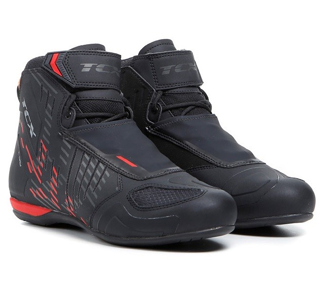 Scarpe moto Tcx R04D WP nero rosso black red shoes
