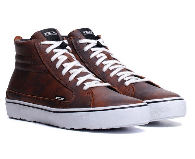 Scarpe moto impermeabili Tcx Street 3 WP marrone bianco brown white waterproof shoes