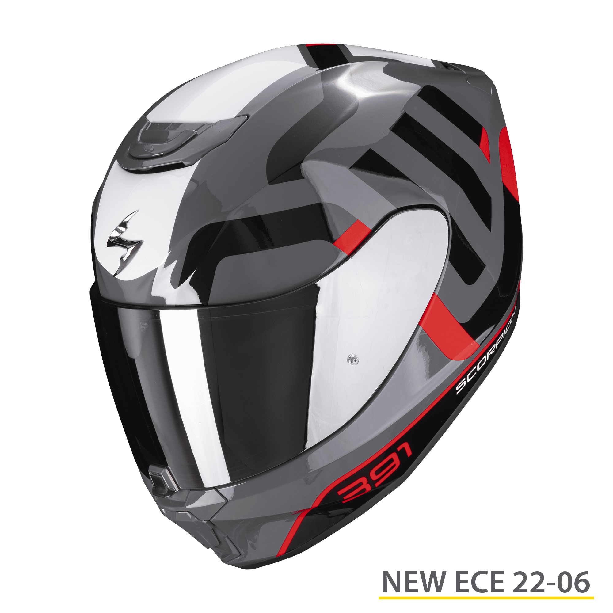 Casco integrale moto Scorpion Exo 391 Arok grigio nero rosso grey black red fullface helmet casque