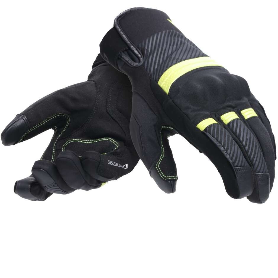 Guanti Dainese FULMINE D-DRY Black yellow gloves Winter Inverno Impermeabili