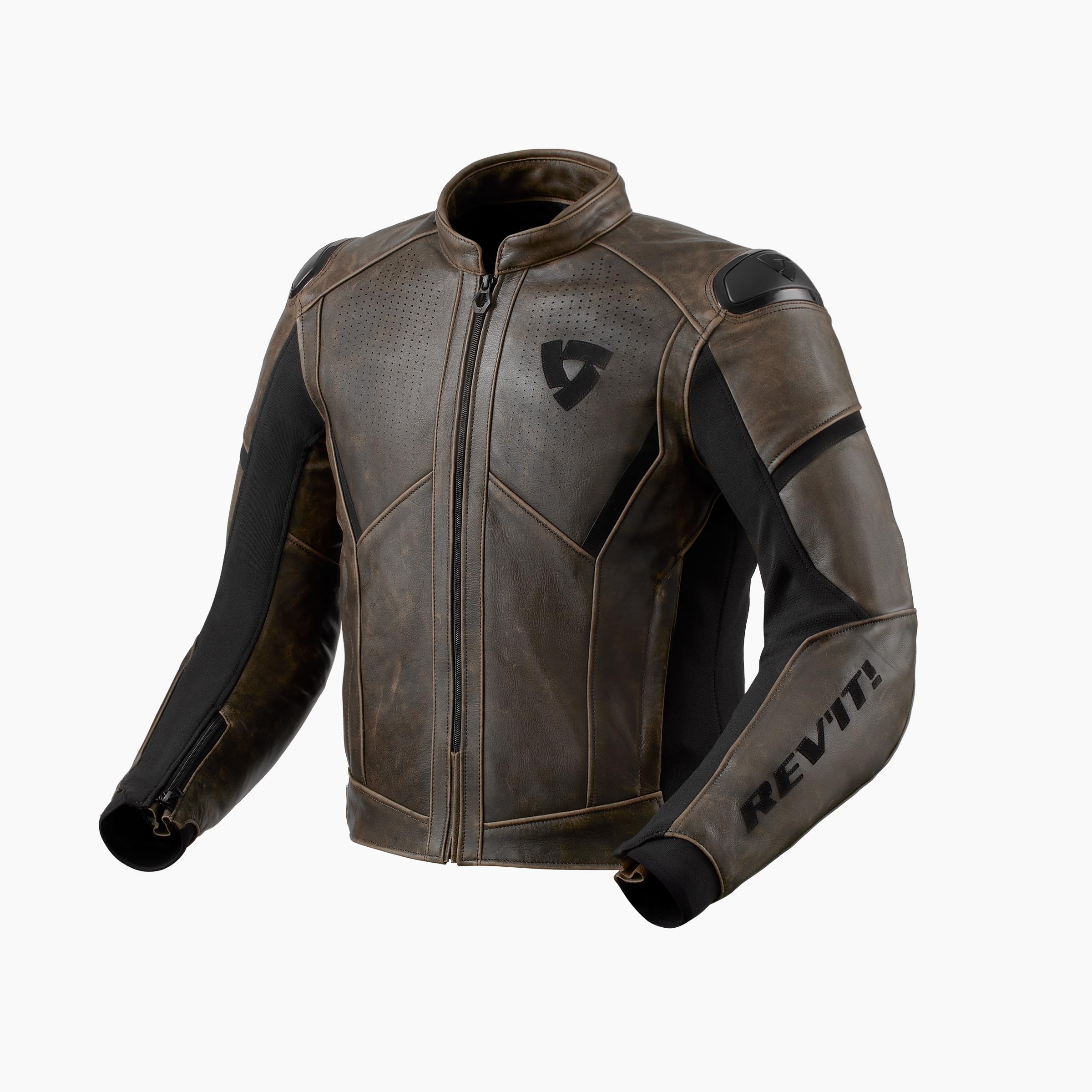 Giacca pelle moto Rev'it PARALLAX MARRONE BROWN LEATHER jacket