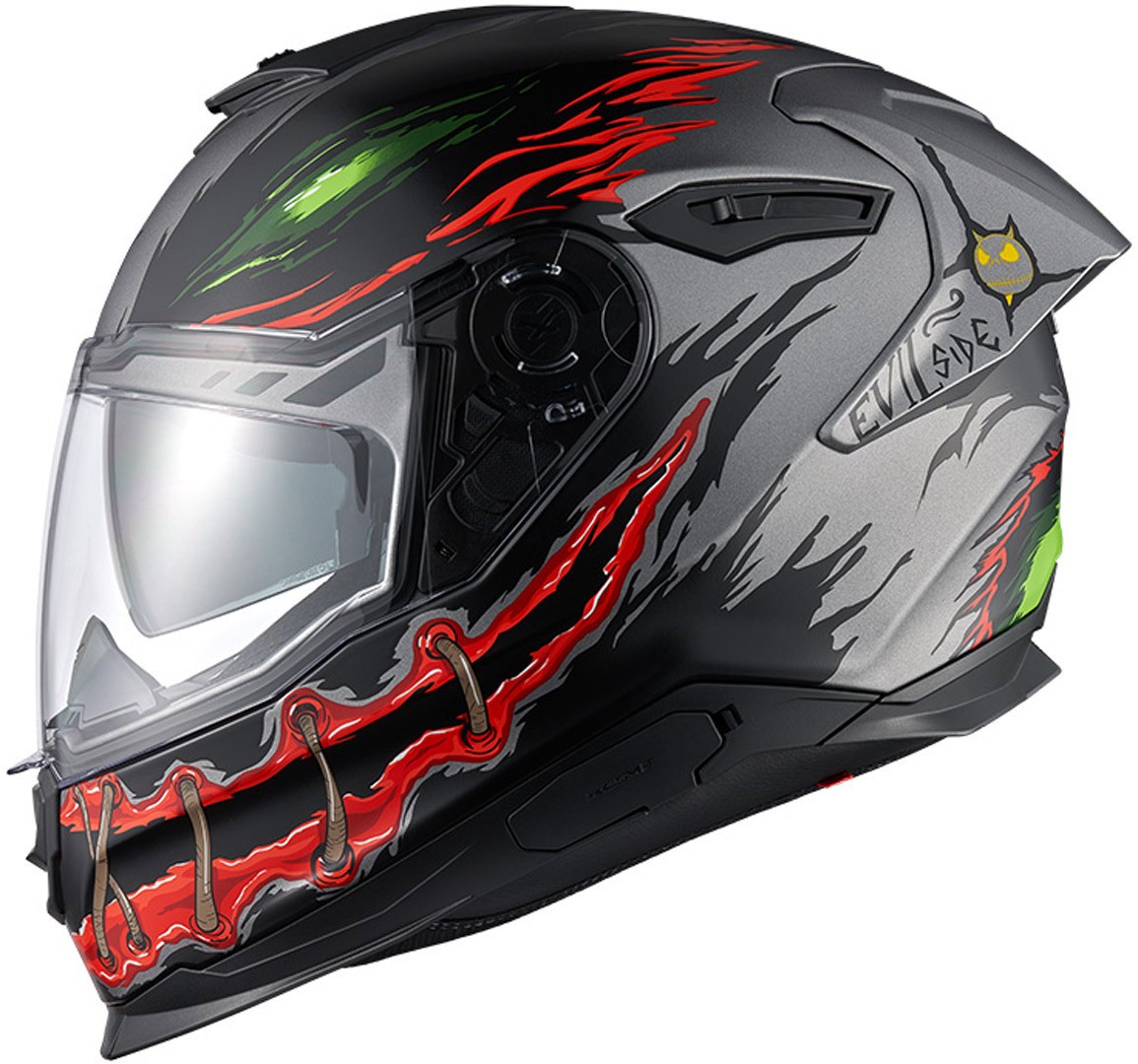 Casco integrale NEXX Y.100R NIGHT RIDER GRIGIO ROSSO TITANIUM RED MAT helmet casque