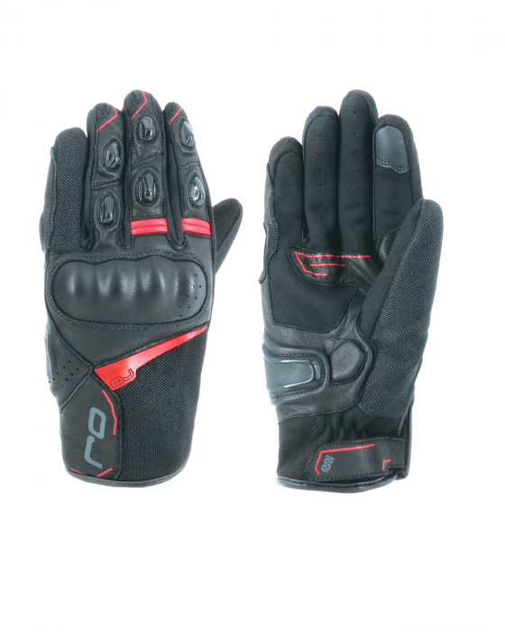 Guanti Oj Sense Man nero rosso gloves moto summer