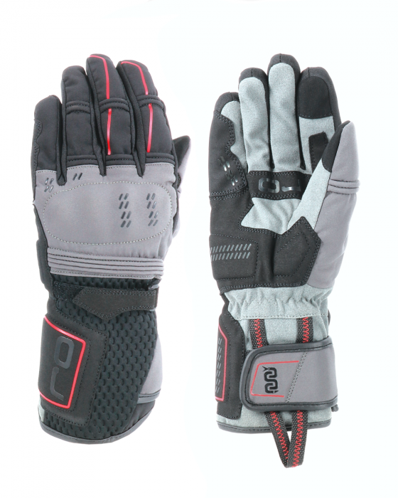 Guanti Oj Hideaway Man nero rosso gloves moto winter