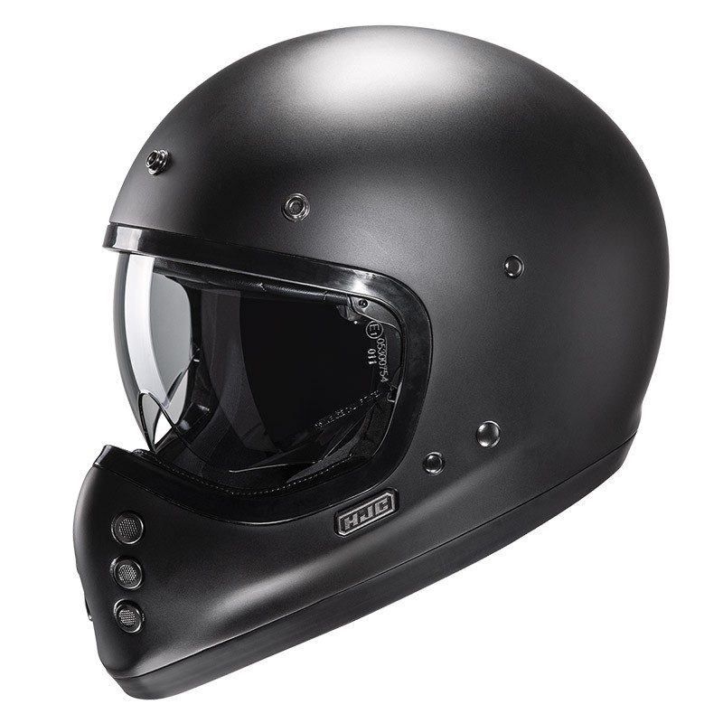 Casco integrale CROSS fibra vintage Hjc V60 NERO OPACO BLACK MATT naked scrambler OFF ROAD fiber Helmet casque
