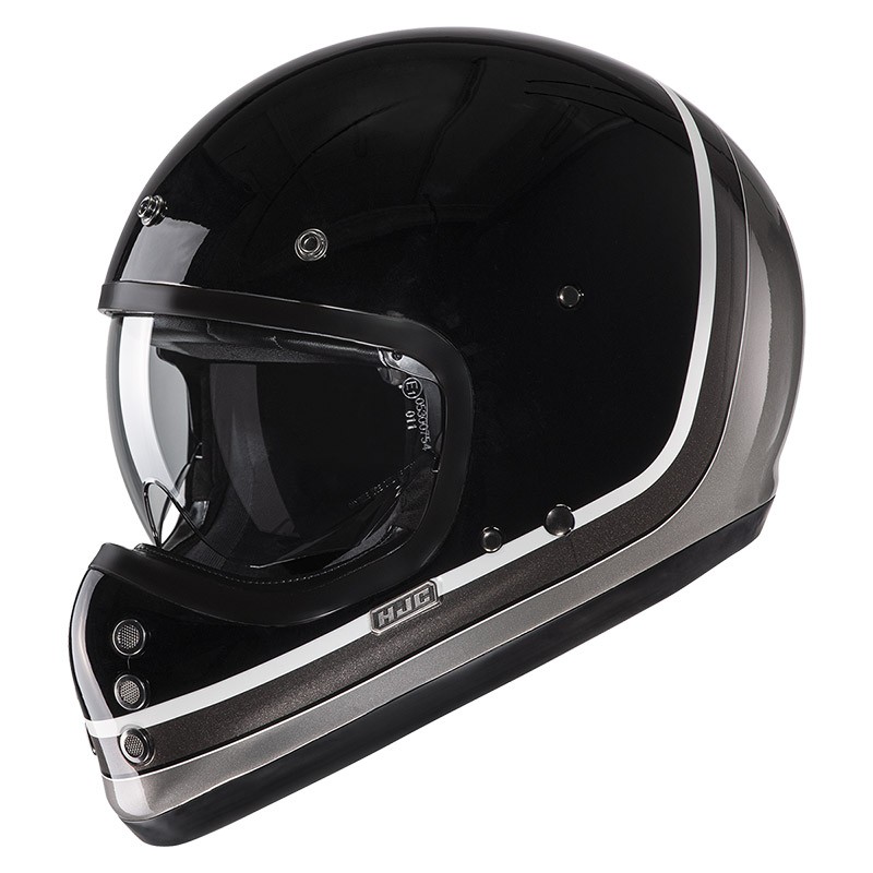 Casco integrale CROSS fibra vintage Hjc V60 SCOBY MC5 NERO BLACK naked scrambler OFF ROAD fiber Helmet casque