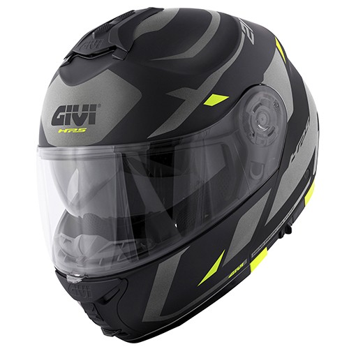Casco modulare apribile moto Givi X21 EVO nero grigio giallo black titanium yellow flip up helmet casque