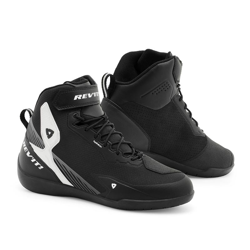 Scarpe moto impermeabile Rev'it G-Force 2 H2O NERO BIANCO BLACK WHITE waterproof shoes