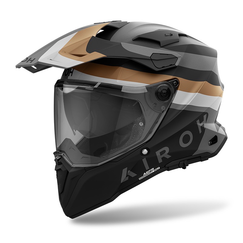 Casco Airoh Commander 2 DOOM NERO ORO GOLD MATT integrale moto on off adventure enduro motard helmet casque