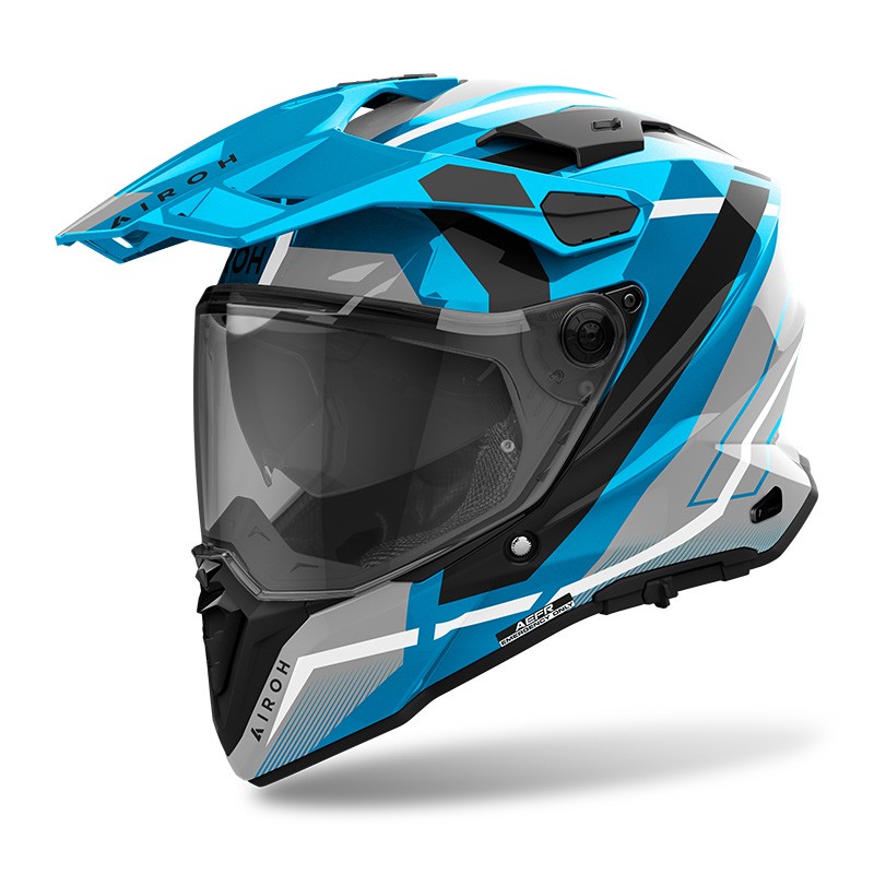 Casco Airoh Commander 2 MAVICK CERULEAN BLU integrale moto on off adventure enduro motard helmet casque