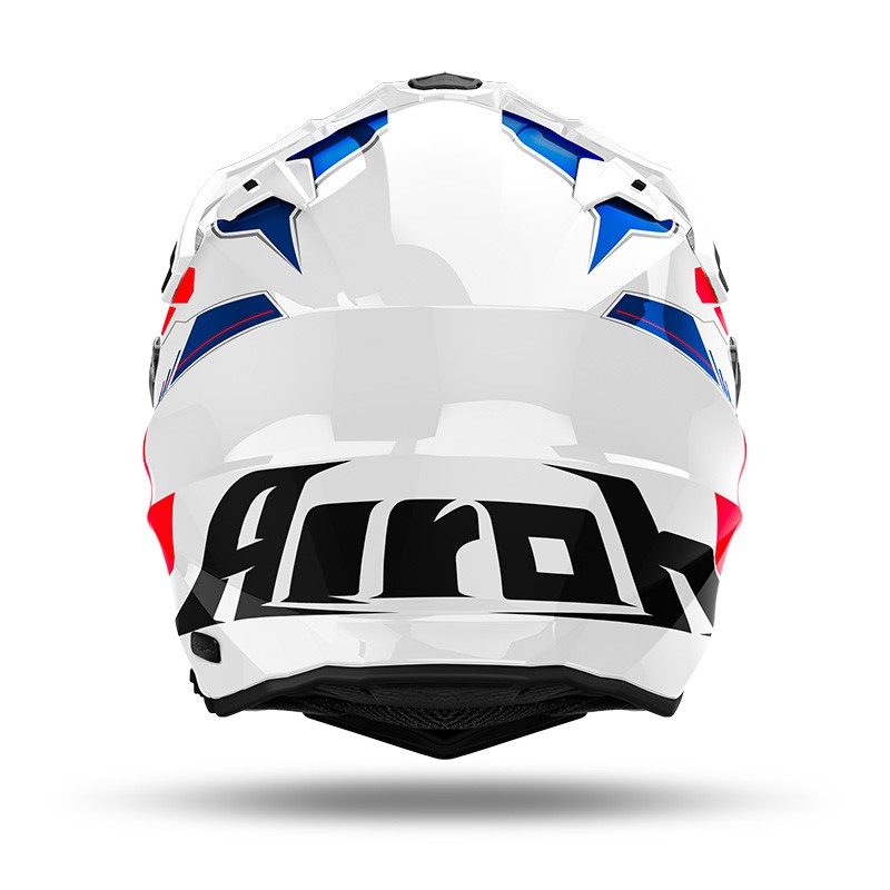 Casco Airoh Commander 2 REVIVAL BIANCO ROSSO BLU RED WHITE integrale moto on off adventure enduro motard helmet casque