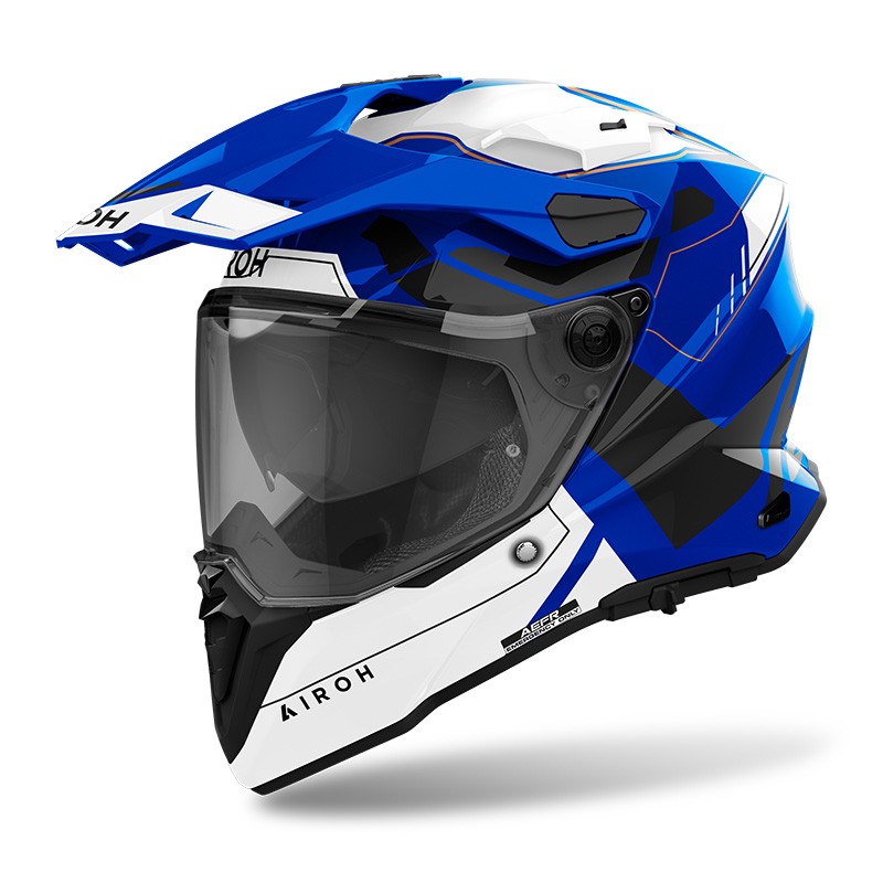 Casco Airoh Commander 2 REVEAL BIANCO BLU WHITE integrale moto on off adventure enduro motard helmet casque