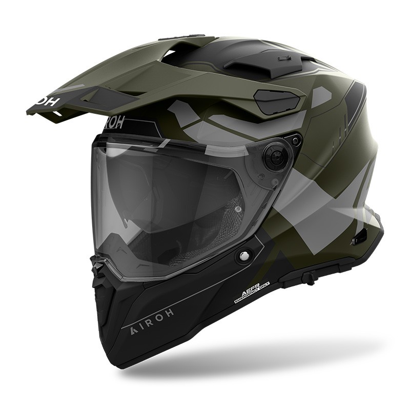 Casco Airoh Commander 2 REVEAL VERDE OPACO GREEN MATT integrale moto on off adventure enduro motard helmet casque