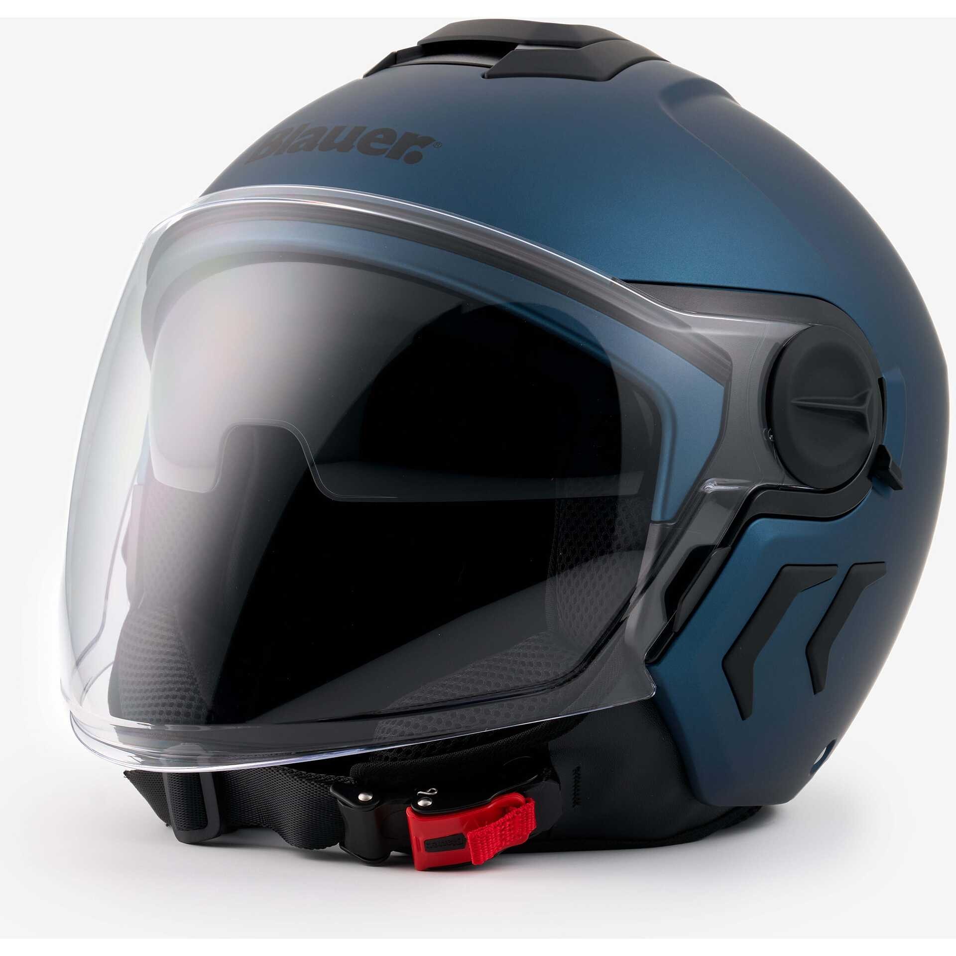 Casco jet moto scooter BLAUER DJ-01 BLU OPACO MATT helmet casque