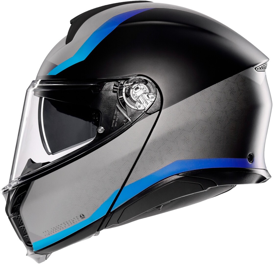 Casco modulare Agv Tourmodular Stray nero opaco grigio blu helmet