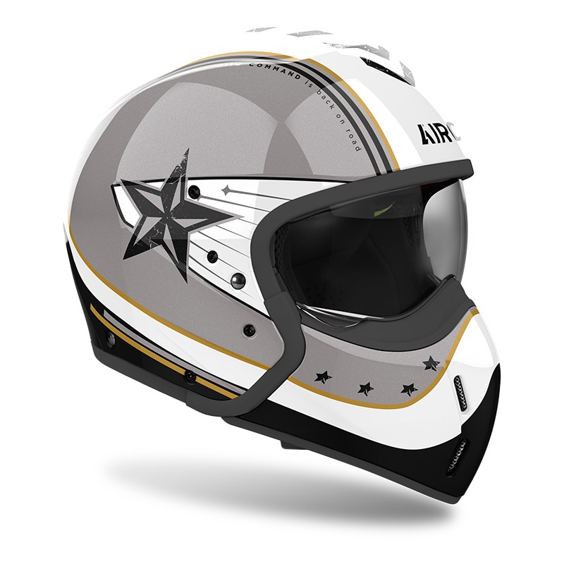 Casco modulare Airoh J110 command gold glitter helmet