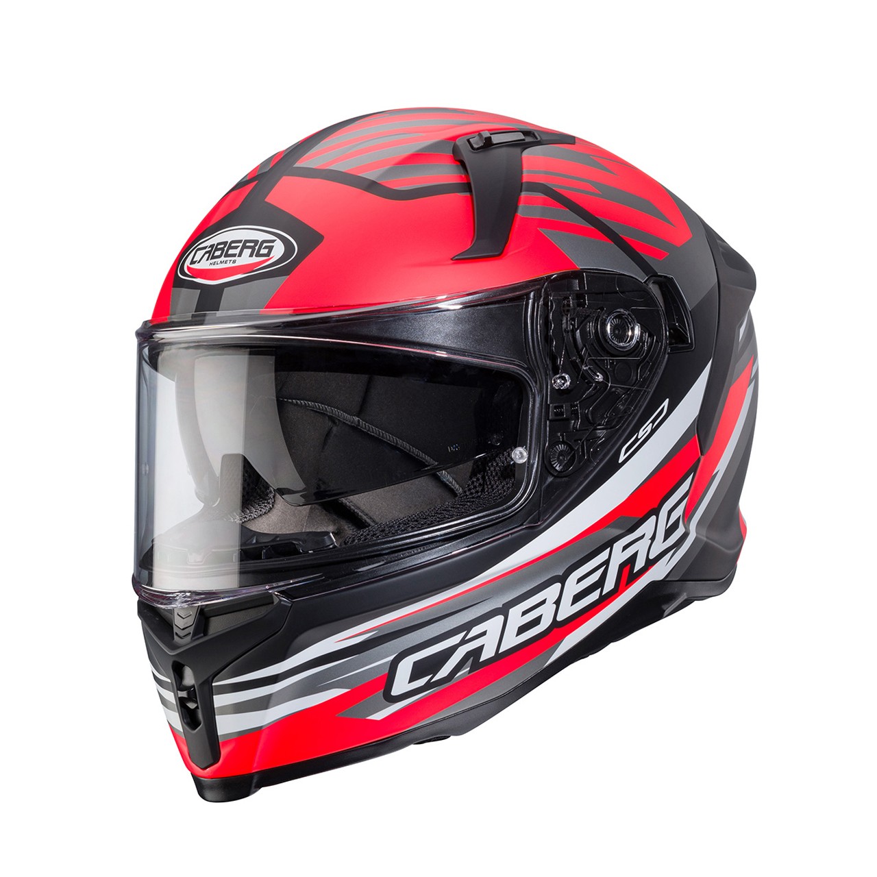 Casco integrale Caberg Avalon x Kira matt black grey white red fluo helmet casque