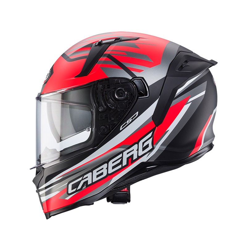 Casco integrale Caberg Avalon x Kira matt black grey white red fluo helmet casque
