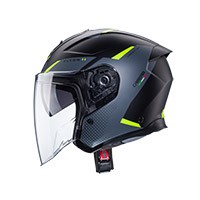 Casco jet Moto Caberg Flyon II Boss matt black grey yellow helmet
