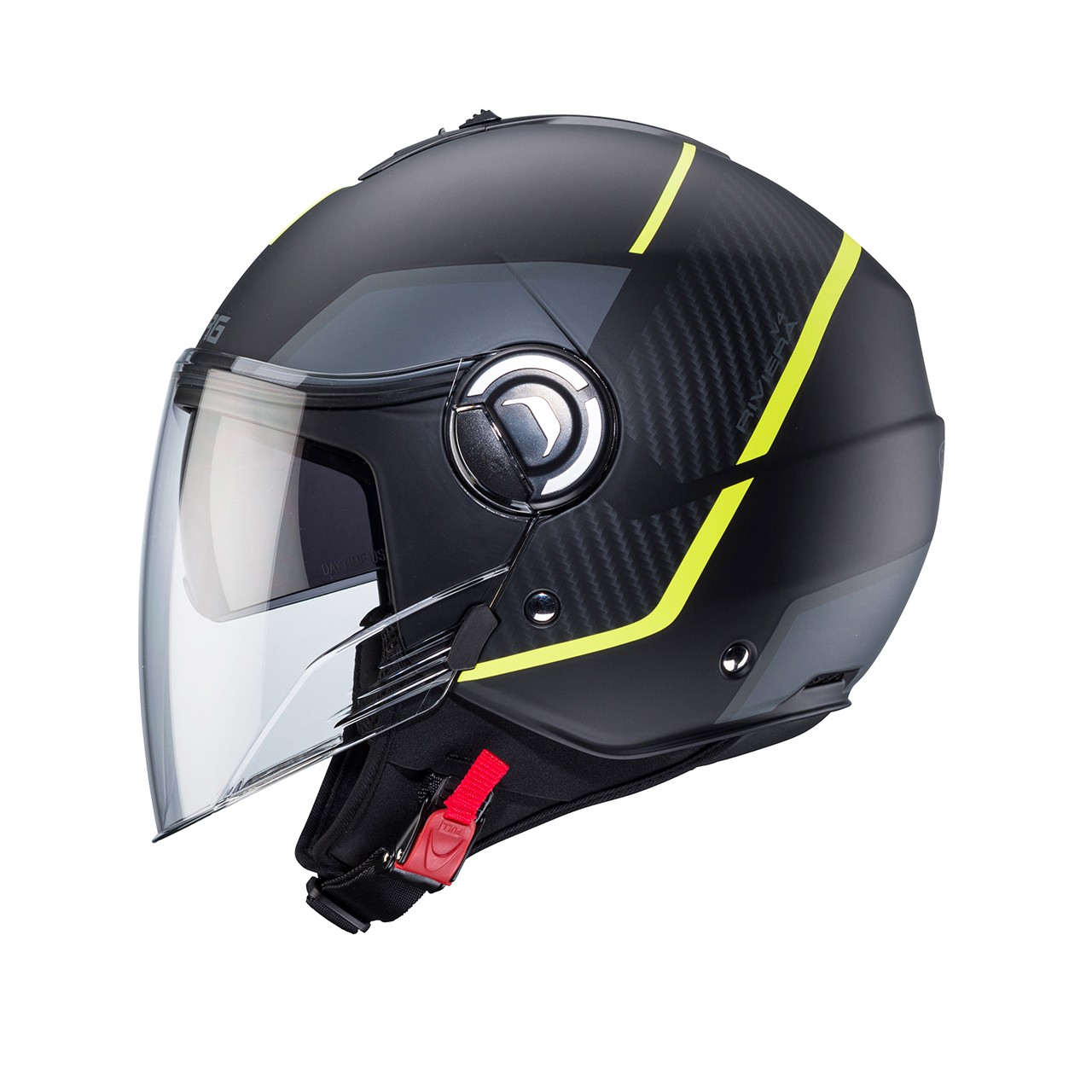 Caberg Riviera V4 X GEO black matt antracite yellow fluo helmet