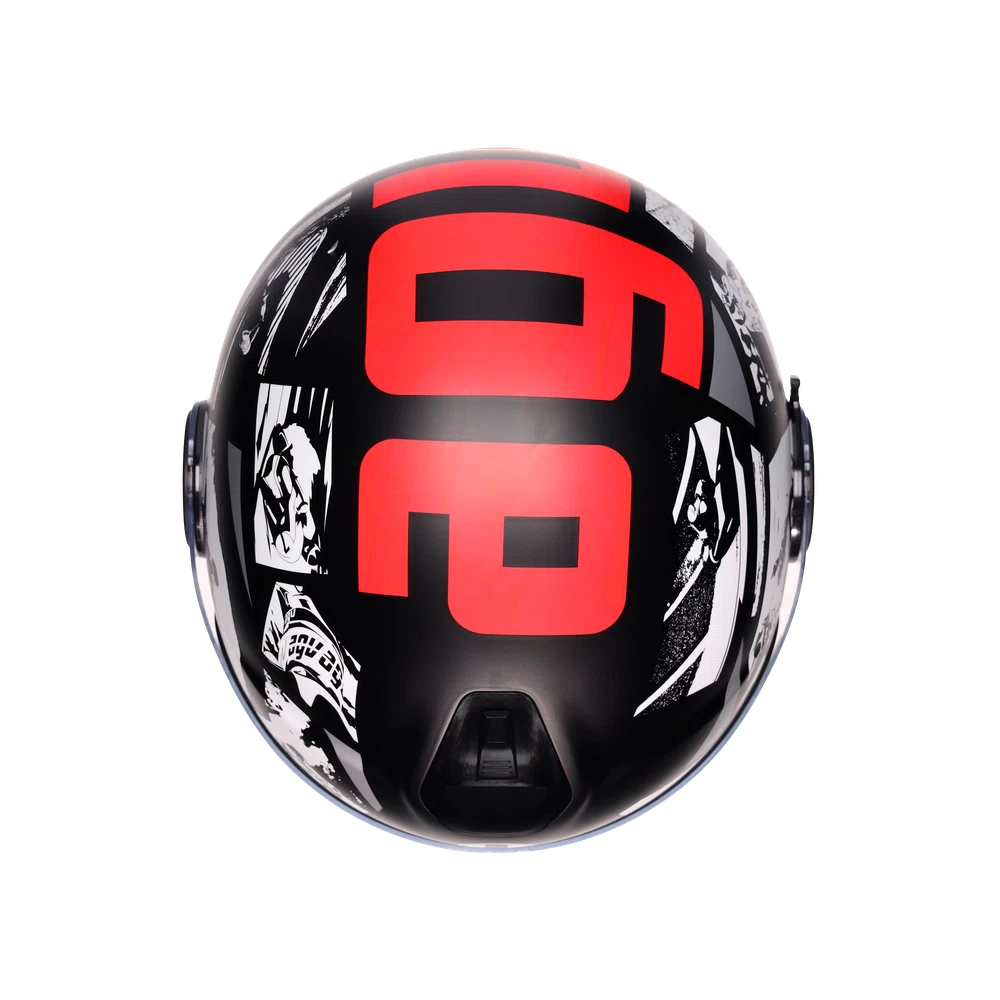 Casco jet Agv History Matt black white red helmet casque