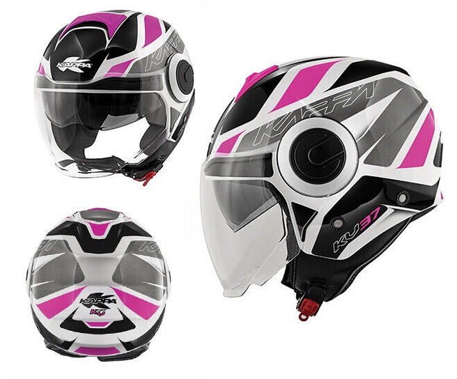 Casco Kappa Kv37 Oregon Zone ready white titanium fucsia helmet