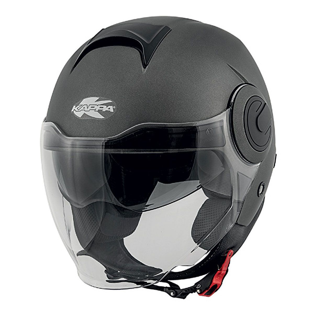 Casco Kappa Kv37 Oregon Zone ready matt titanium nero argento helmet