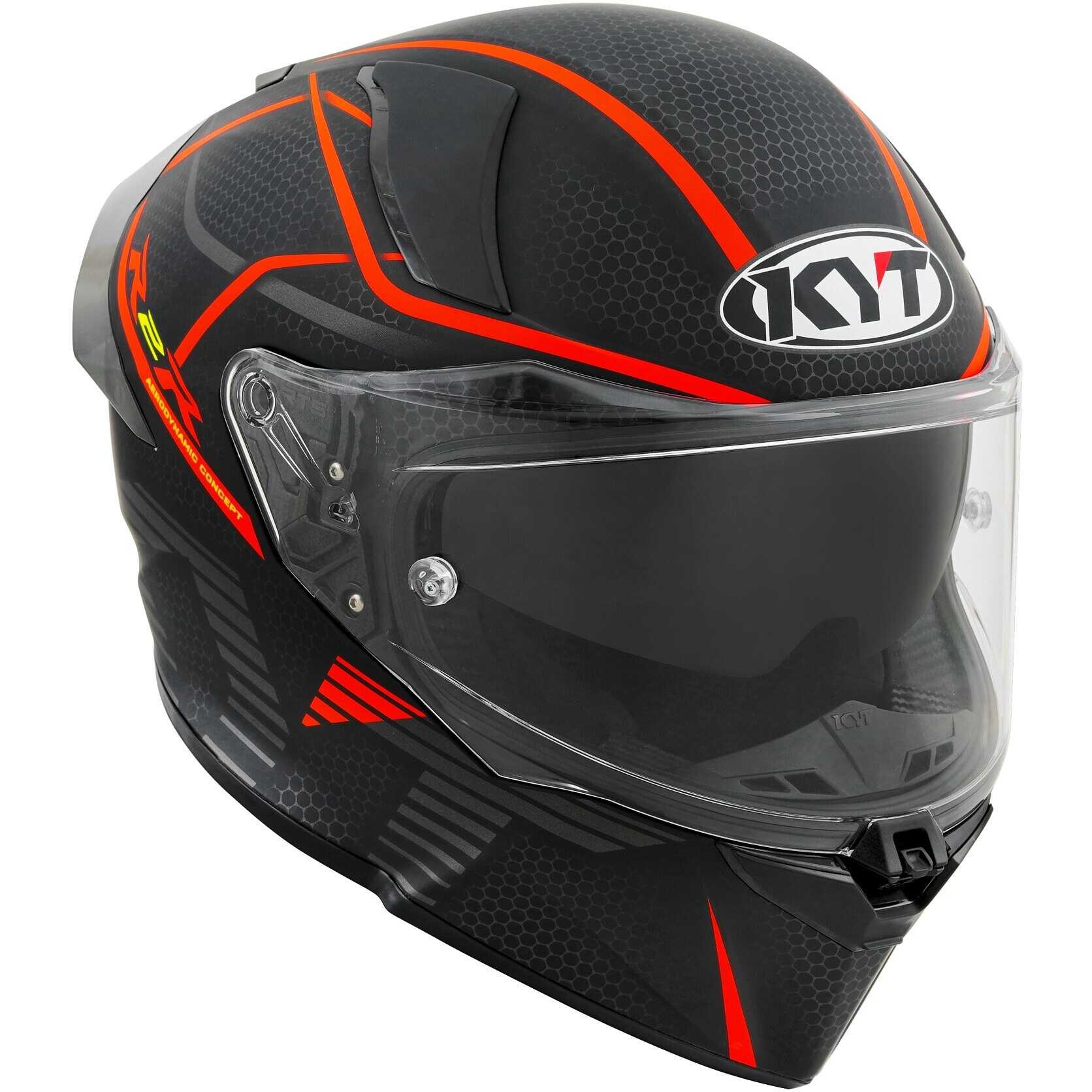 Casco integrale KYT R2R Concept Matt Black Red helmet Casque