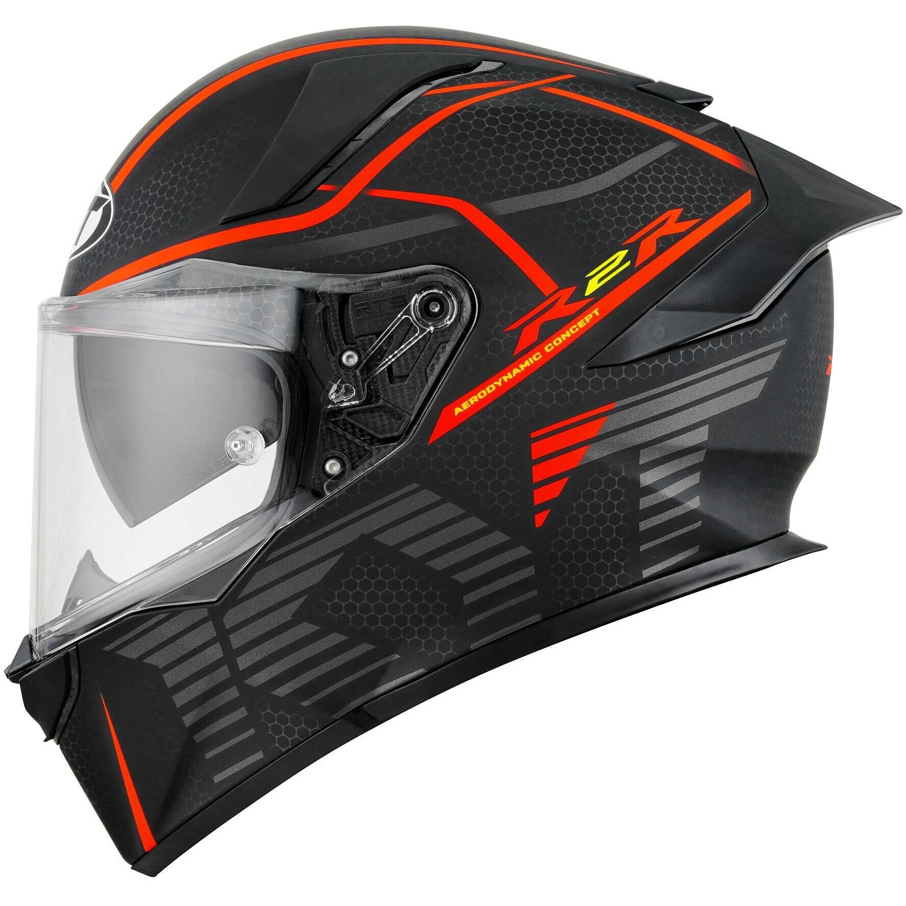 Casco integrale KYT R2R Concept Matt Black Red helmet Casque