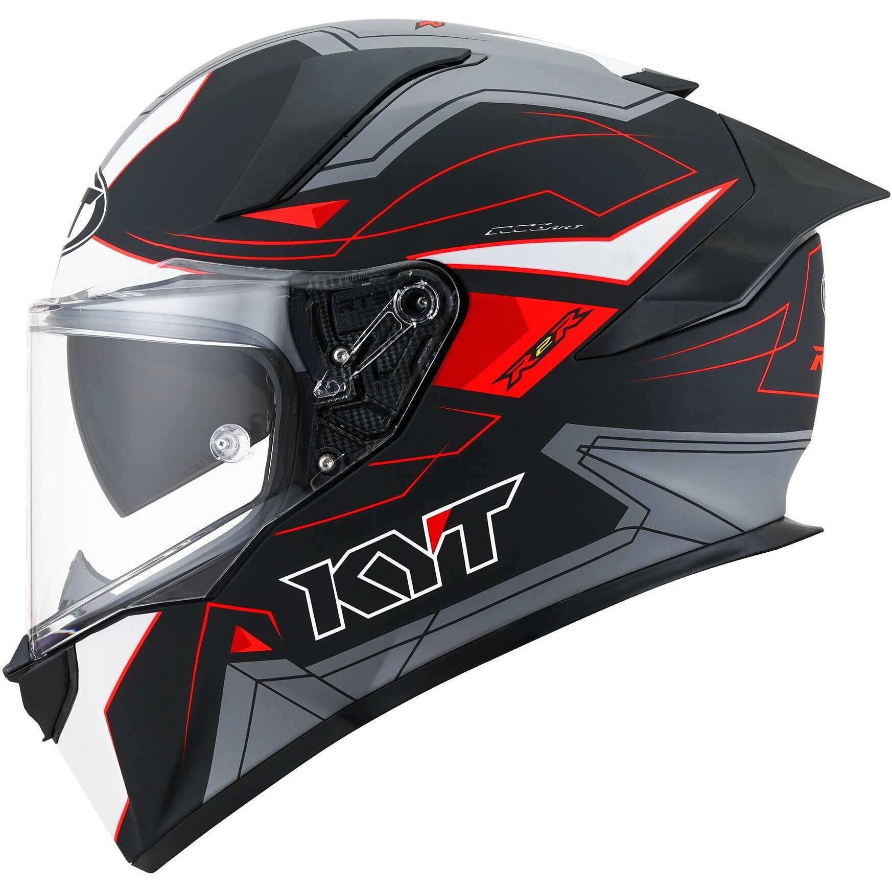 Casco integrale KYT R2R Led Matt Black Grey helmet Casque