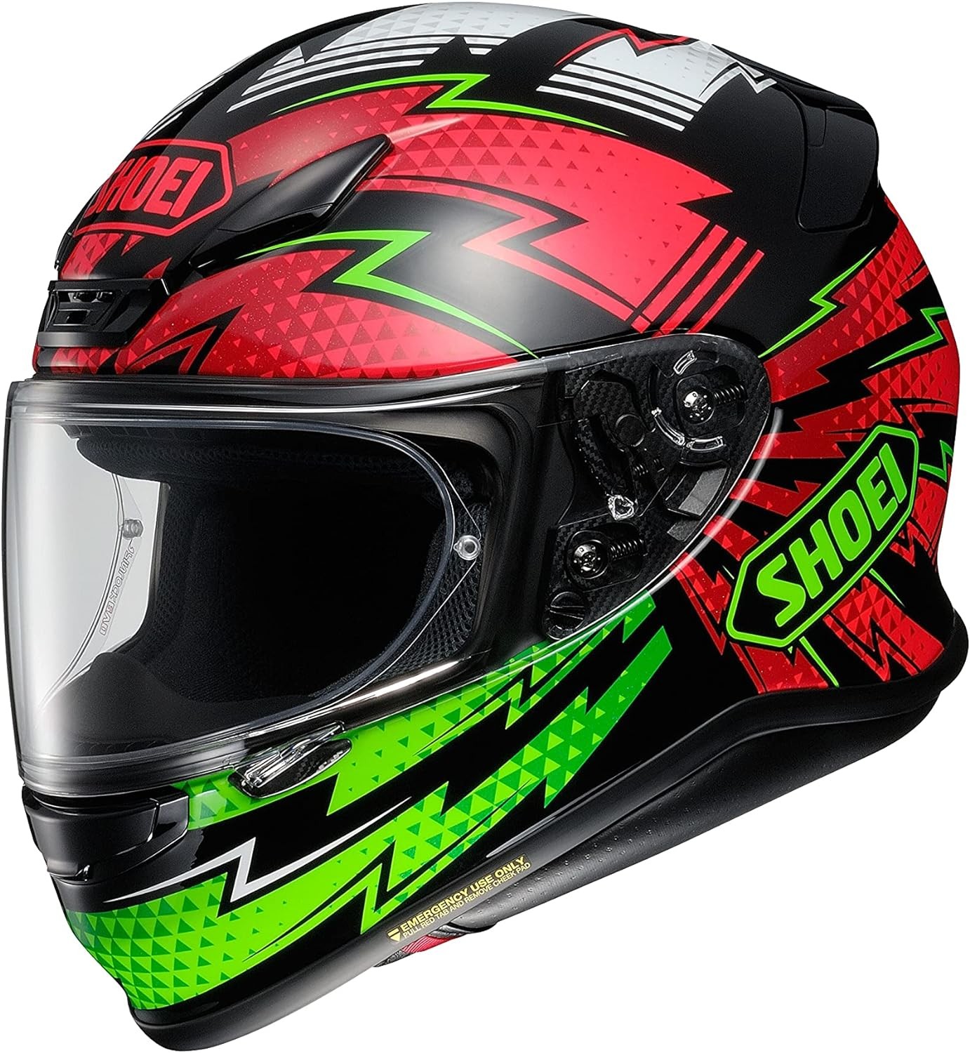 Casco integrale Shoei NXR Variable tc4 green red helmet casque
