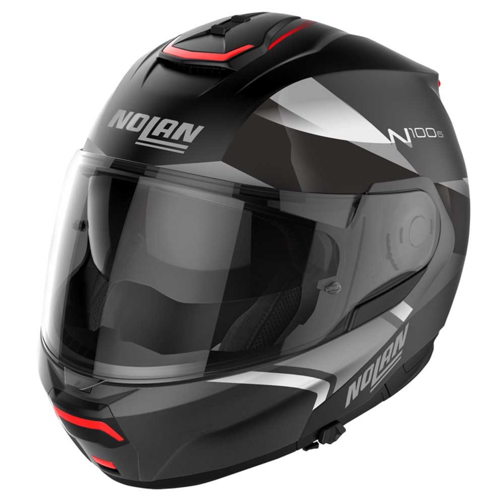 Casco modulare Nolan N100-6 Paloma Flat black (silver) Flat Lava Grey helmet casque