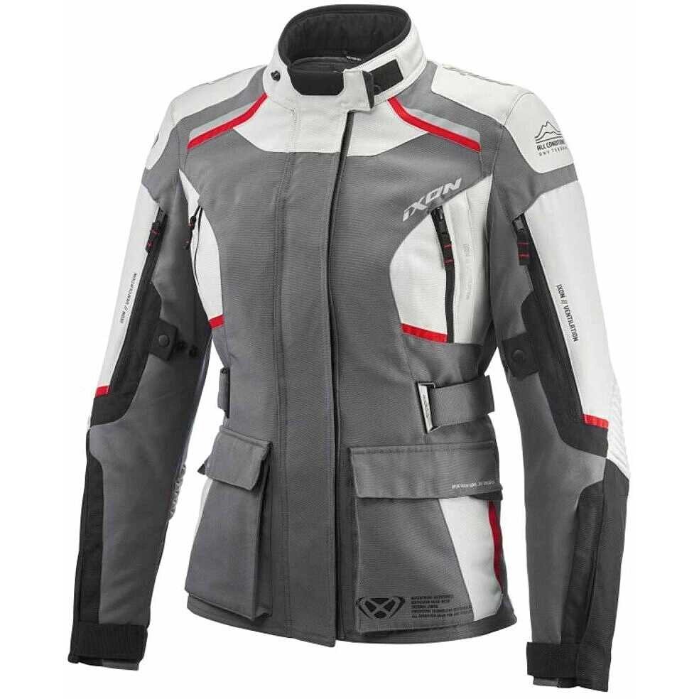 Giacca donna Ixon lady midgard grey black red jacket woman moto