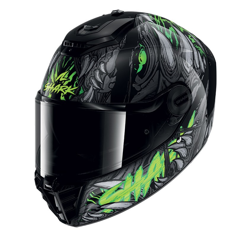 Casco integrale Shark Spartan RS Shaytan nero verde helmet casque