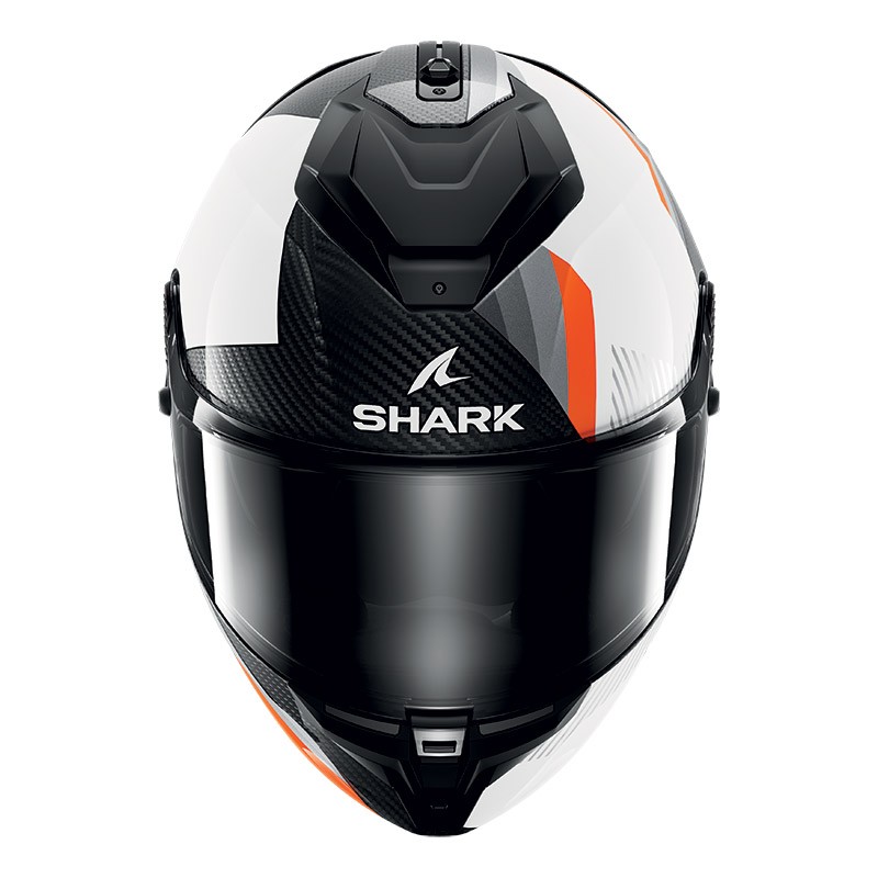 Casco integrale Shark Spartan GT PRO DOKHTA CARBON Glossy bianco arancione DWO helmet casque